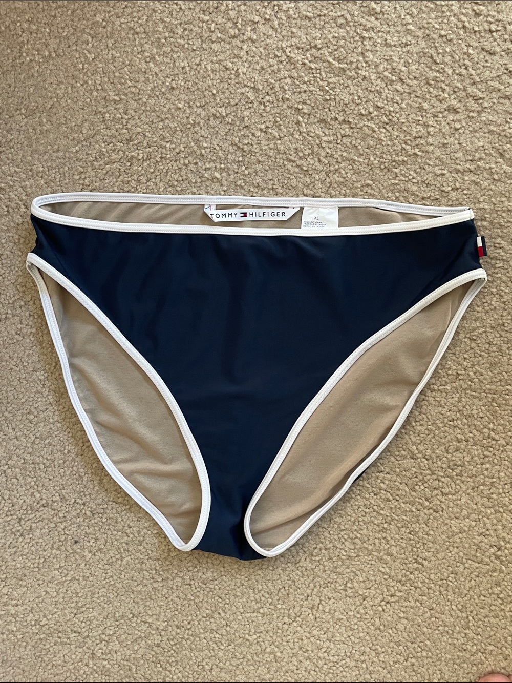 Tommy Hilfiger Navy Swim Bottoms with White Trim